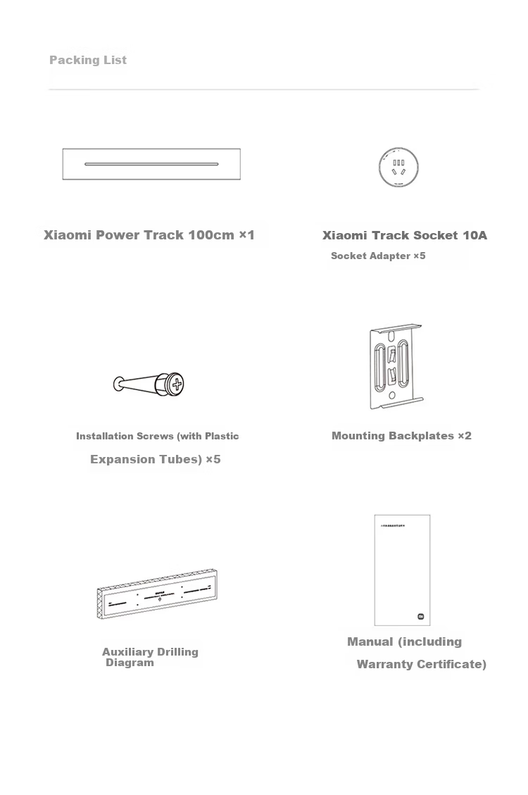 Xiaomi Lightweight Track Socket Compatible with Smart Adapter 50CM Set【New Arrival】 10