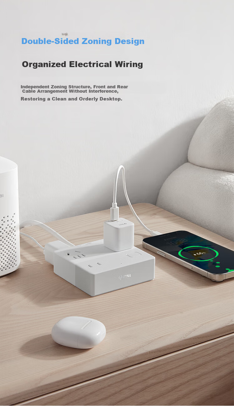 BULL New National Standard Mini Magic Box Overload and Overpower Protection Desktop Power Strip with 5-Control Switches, 1.5m Cable, White 5