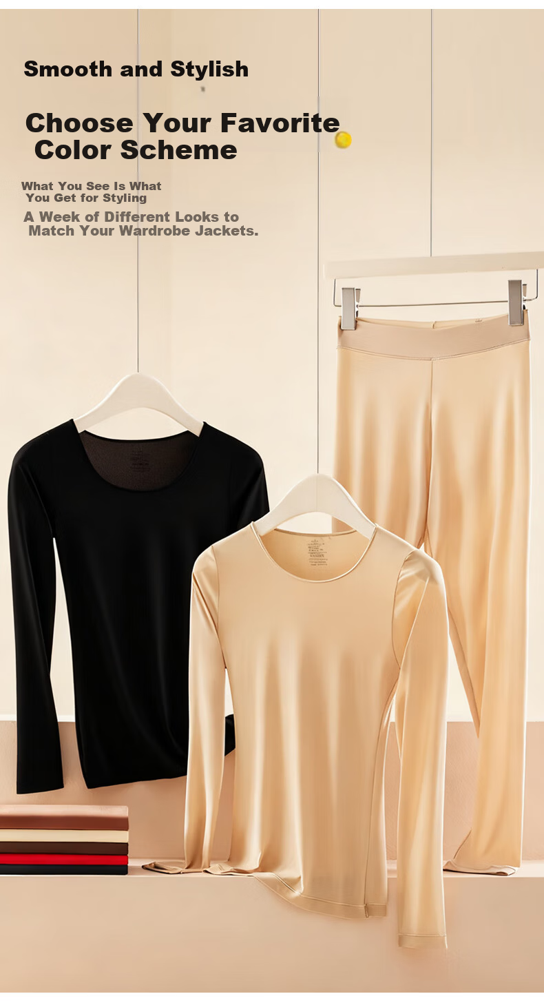 Herbal Original Ultra-Thin Thermal Skin-Enhancing Set Women's Autumn Top and Bottom Hyaluronic Acid Invisible Seamless Warm Versatile Spring New Arrival 12