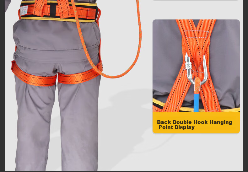 Gorm Five-Point Safety Harness National Standard Safety Rope Full-Body Double Hook TE Double Large Hook 1.8m for High-Altitude Work 12