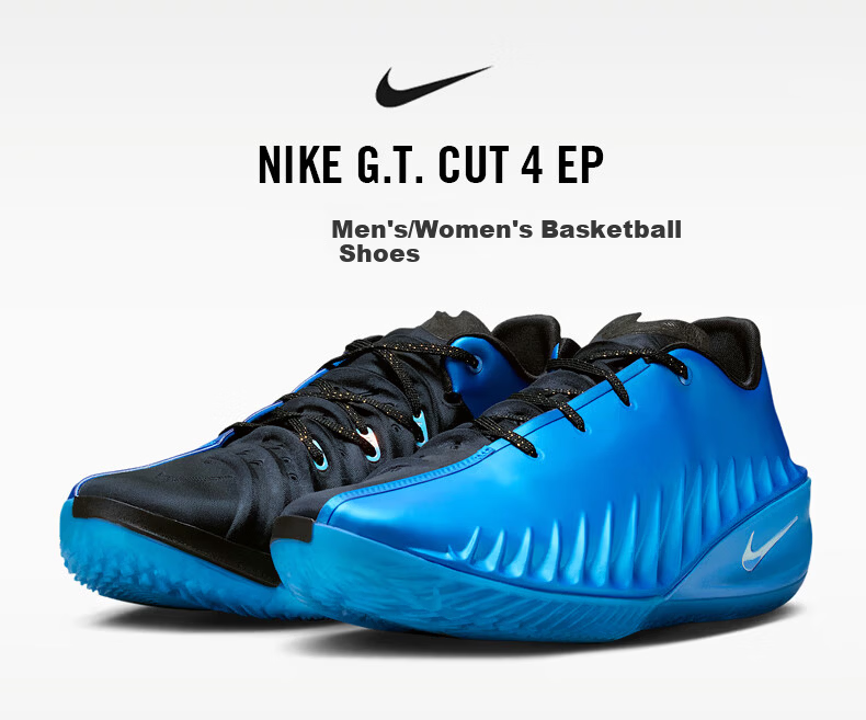 Nike NIKE Valentine's Day Gift Men's Basketball Shoes G.T. CUT 4 Sports Shoes HV9921-400 Black Blue Size 42.5 1