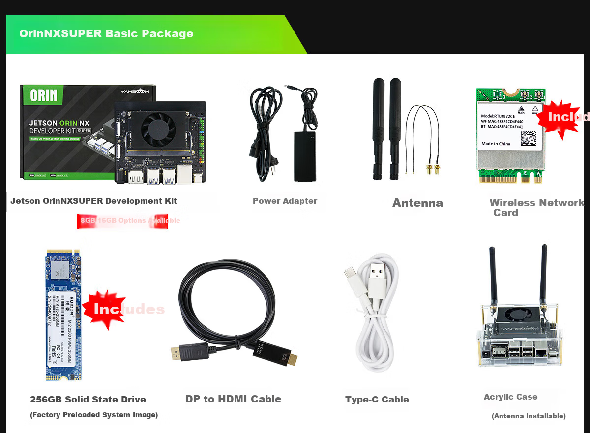 NVIDIA Jetson Orin NX Super 8/16GB Edge Computing Development Board ROS Kit AI Core Board OpenClaw 6