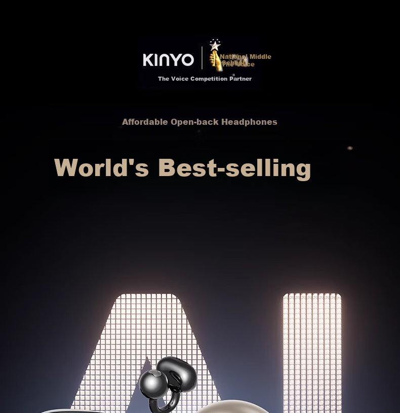 KINYO Bluetooth Earphones 2025 New Bone Conduction Clip-On AI Translation Wireless Sports Running i7 3