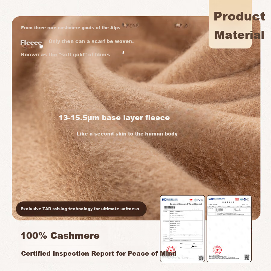 Shanghai Story 100% Cashmere Thickened Autumn Winter Warm Scarf Shawl Neck Warmer Gift for Elders Mother's Day Birthday Women