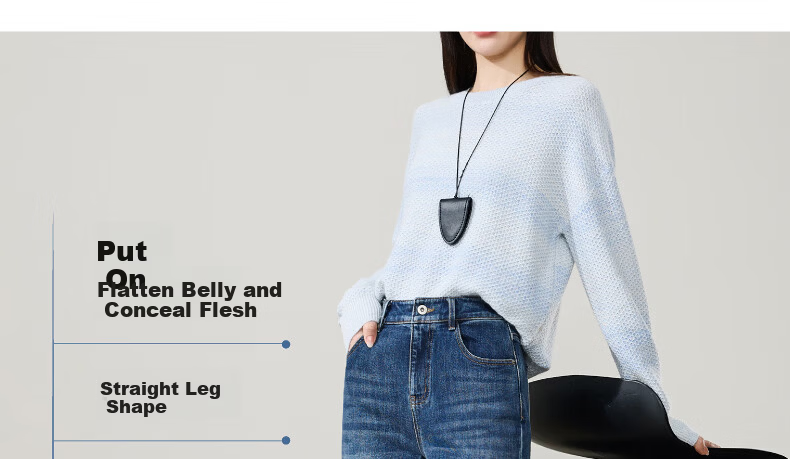 ESE-Y Wide-Leg Retro Petite Straight-Leg Jeans for Women 2026 Spring Slim Fit Black 30 5