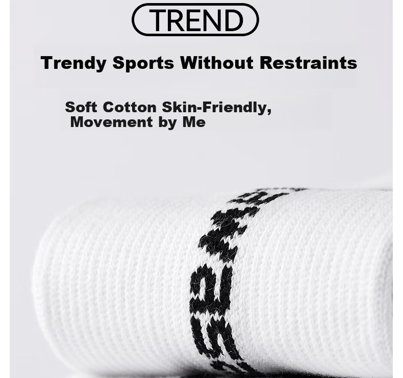 KAWASAKI Thickened Towel Bottom Sweat-Absorbing Sports Mid Socks Panda Series C6372 White/Black 3 Pairs Pack 2