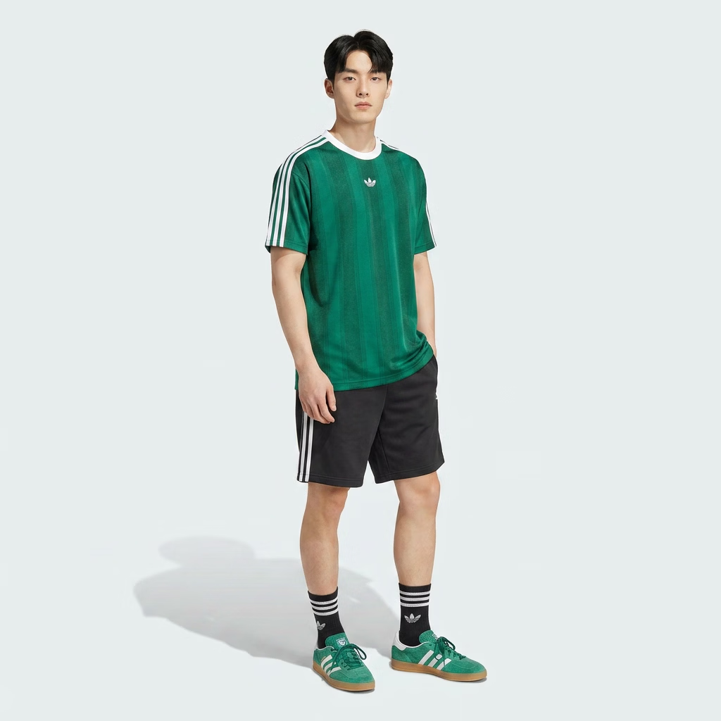 Adidas Originals Men's JACQUARD JERSEY Short Sleeve Top KD5834 Forest Green M 4