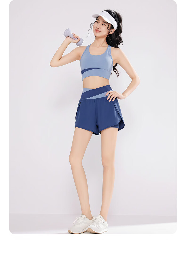 VICTORIATOURIST Women's Yoga Workout Set, Summer Sun Protection Fitness Outfit, Pilates Short-Sleeve Top And Shorts with Chest Pads, Two-Piece Set 29