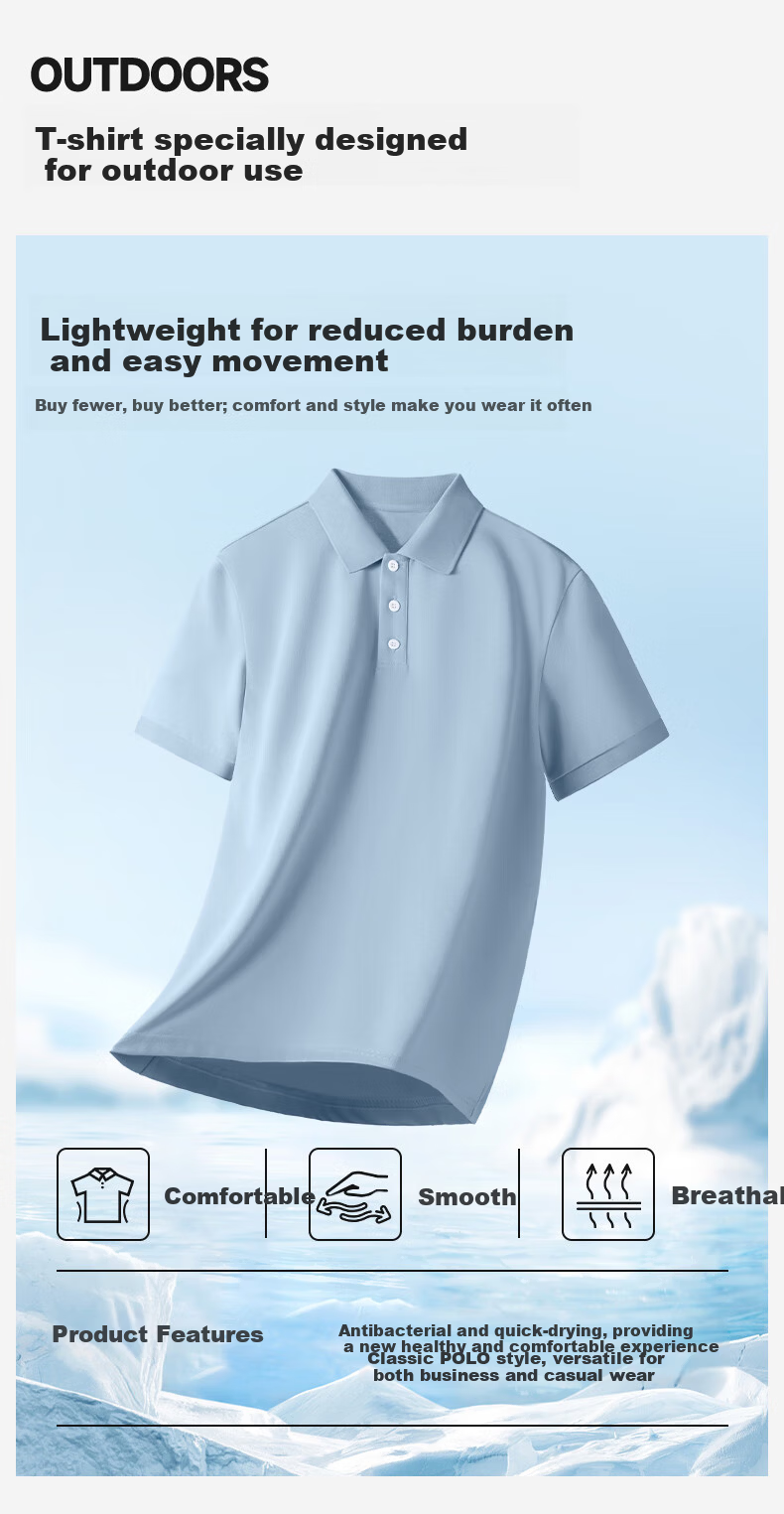 GENIOLAMODE Semir Group Men's Polo Shirt Short Sleeve Summer New Casual Quick-Dry Breathable Light Business Collar T-Shirt 6