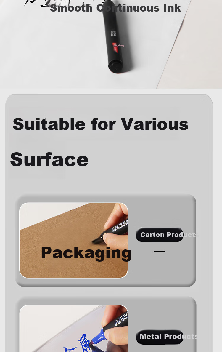 JD Jingzao Oil-Based Marker Pen Black 50-Pack Quick-Dry Waterproof Large Capacity Office Logistics Shipping Marker 2