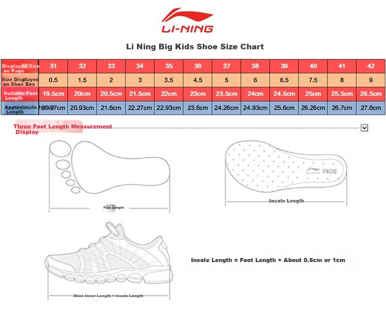 LI-NING Kids Lingyue Running Shoes Boys Girls Summer Breathable Shock Absorption Rebound Soft Lightweight Sports Shoes 9
