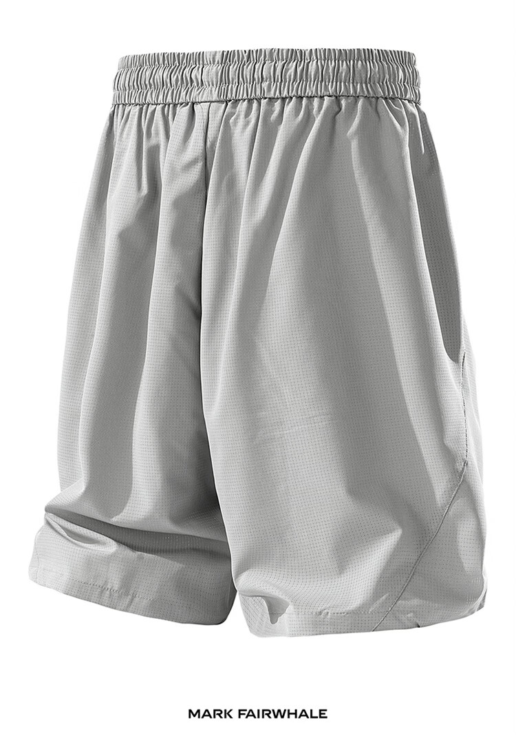 MARK FAIRWHALE Breathable Mesh Shorts Men Summer Quick-Dry Sports Shorts Loose Casual Pants Glacier Gray 3XL 14