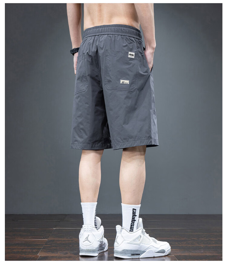 JEEP Men's Summer Ice Silk Thin Quick-Dry Loose Casual Sports Cargo Shorts Khaki 4XL 13