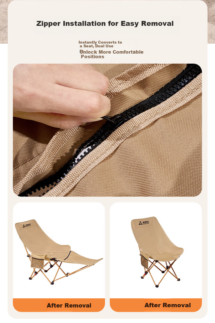 Suncojia Folding Recliner Chair Outdoor Folding Chair Dual-Use Camping Chair Office Nap Chair Nap Bed 7