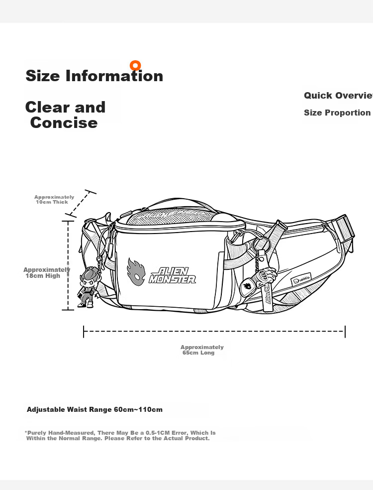 Alien Monster Blue Core Motorcycle Waist Bag Chest Bag Waterproof Riding Gear Protective Multifunctional Storage Bag Large Capacity Blue 12