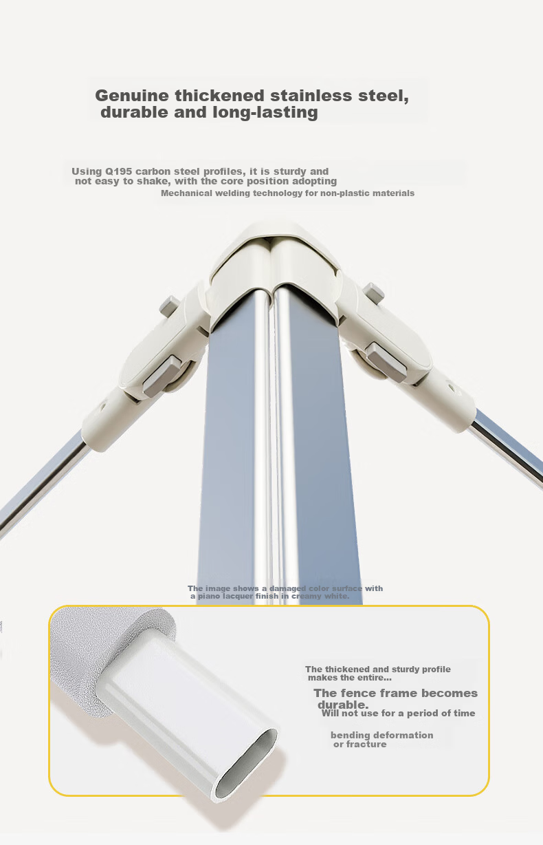 Tommy&Kids A2 Baby Crib Bumper Anti-Fall Guardrail No-Installation Cream White Three-Sided 1.8*2*2 5