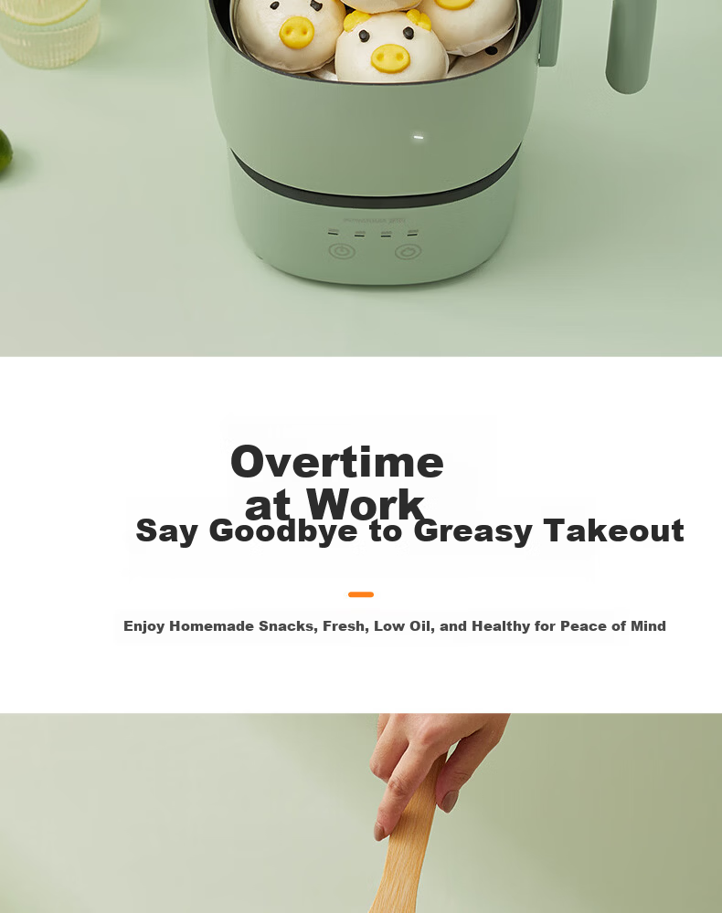 ROYALTY LINE Portable Electric Cooking Pot 2.2L Foldable Travel Pot 800W Detachable Dormitory Pot for 1-2 People Electric Hot Pot Smart Temperature Control Multifunctional Cooker 9