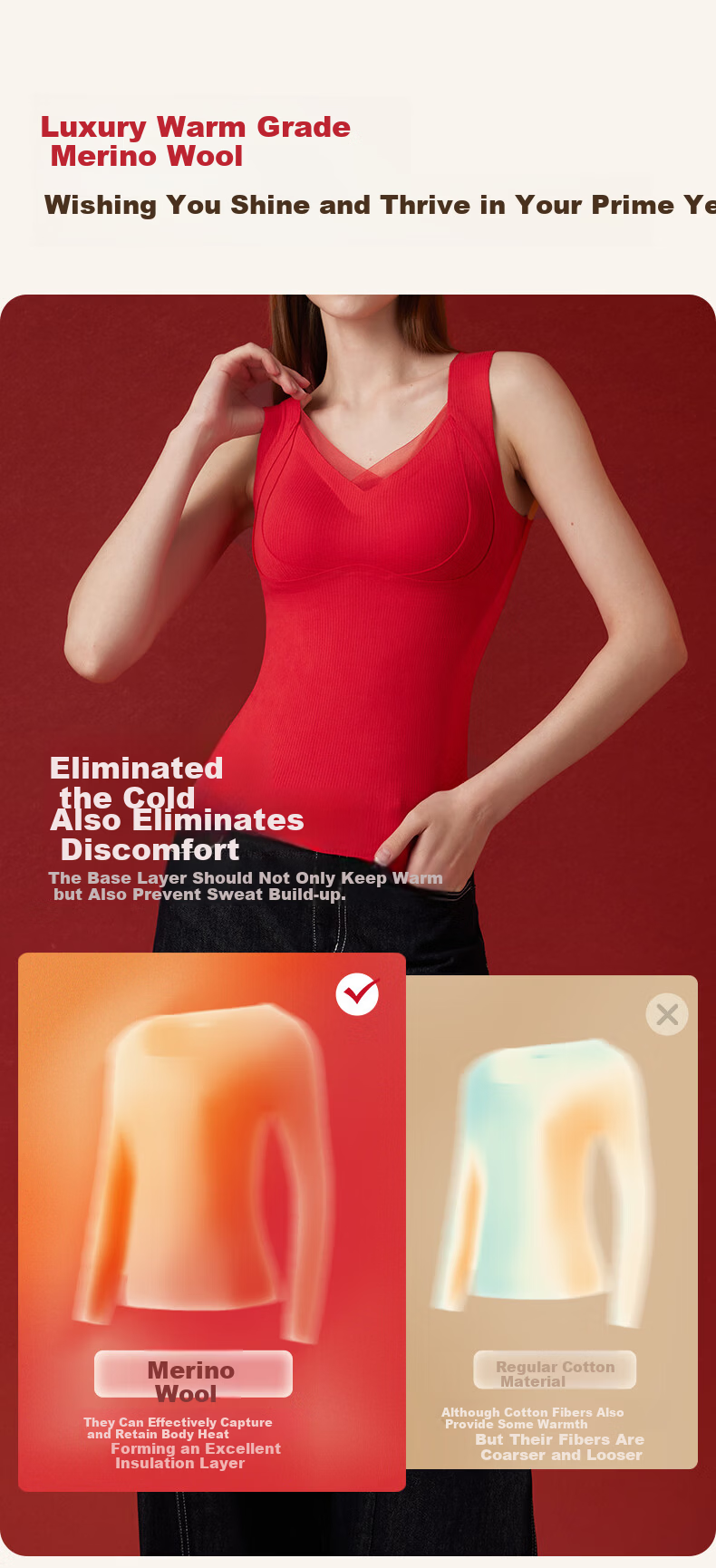 Miiow [Class A 100% Pure Cotton] Women's Autumn Thermal Underwear Set, 10A Antibacterial and Mite-Resistant Cotton Couple Warm Underwear 6