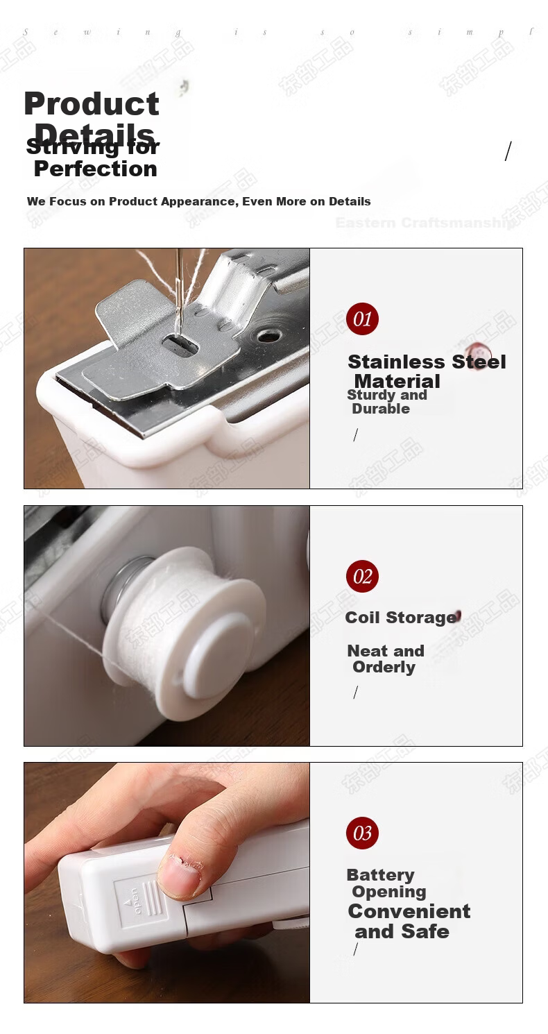 FACE MINI Handheld Mini Electric Sewing Machine Portable Automatic Simple Home Sewing Tool 5