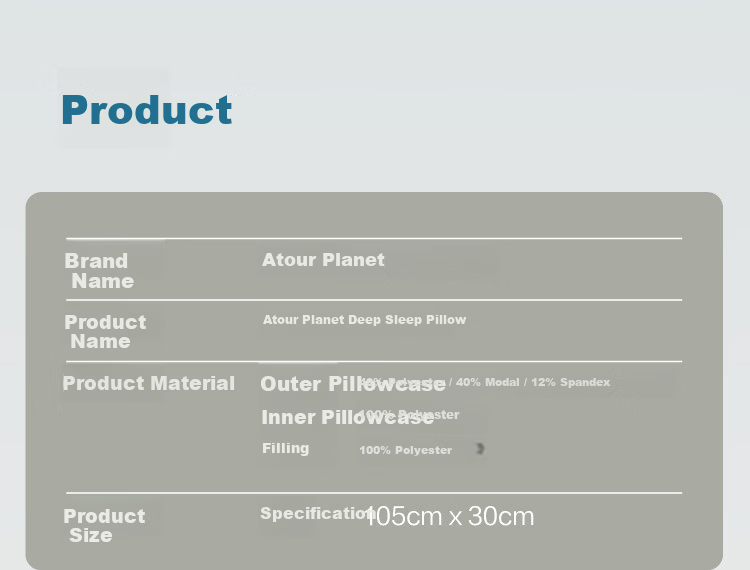 Atour Planet Deep Sleep Pregnancy Pillow Side Sleeping Leg Hugging Long Body Pillow Bed Headrest Backrest Prone Sleeping Pillow Waist Support for Men and Women 8