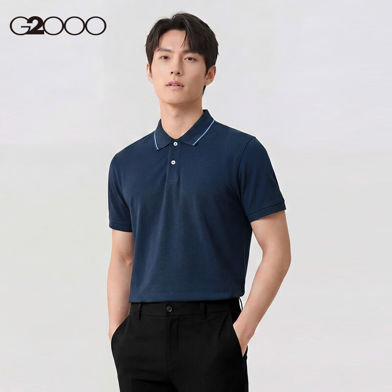 G2000 Multi-Color Cotton Pique Color-Block Collar Short Sleeve Polo Shirt Men 2026 Spring Summer Mall Edition