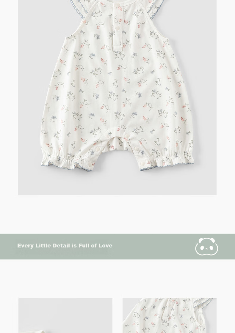 Guaiqi Bear [Light Oxygen Cotton] Infant Short Sleeve Romper Summer Baby Girl Sweet Thin Jumpsuit Cool Clothing 13
