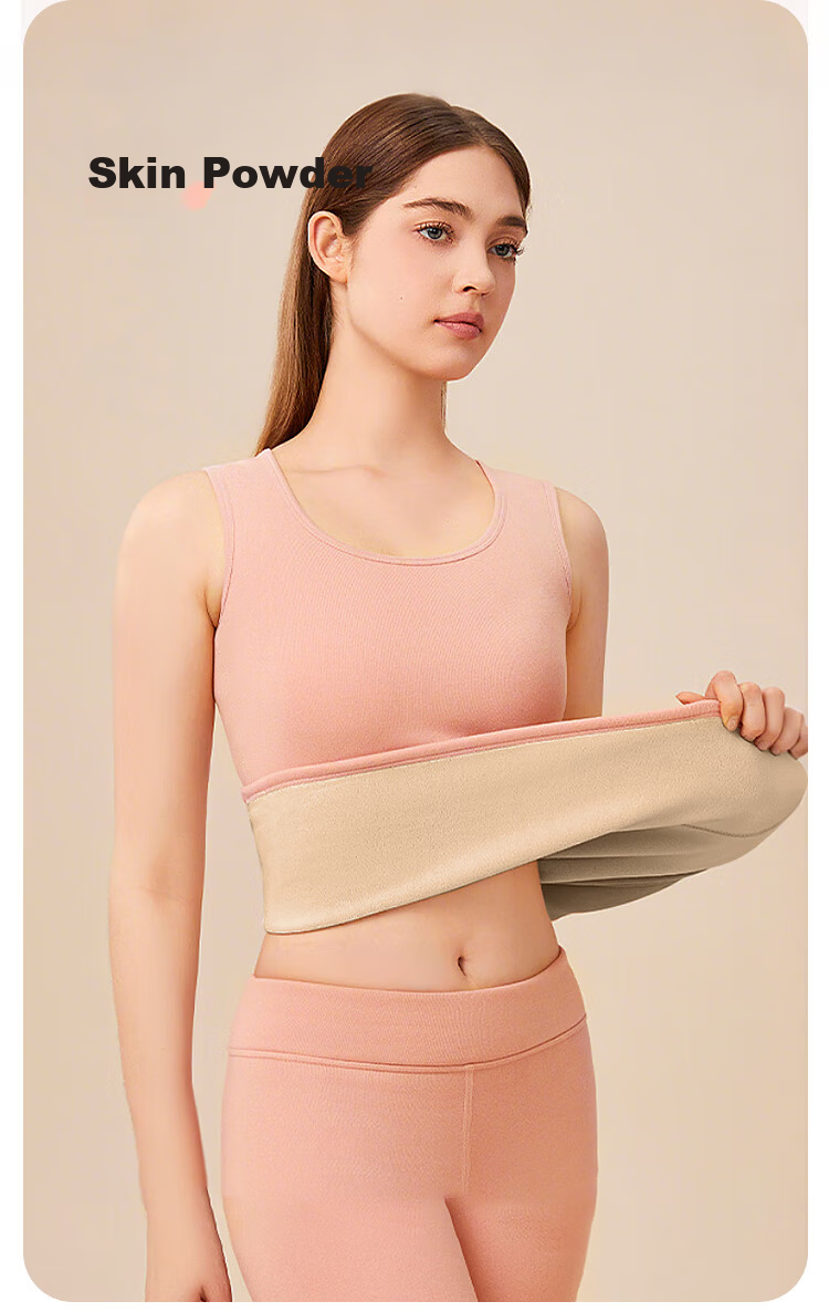 LangSha Autumn Winter Warm Lamb Fleece Thickened Antibacterial Mite-Resistant Vest Women's Thermal Base Layer Sleeveless Top 15