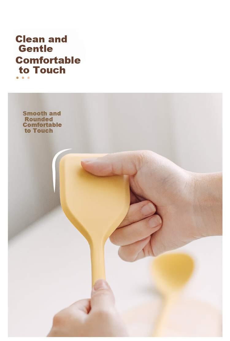 Shuke Silicone Small Spatula Cooking Turner Kitchen Utensil Baby Non-Stick Pot Food Supplement High Temperature Resistant Tool 8