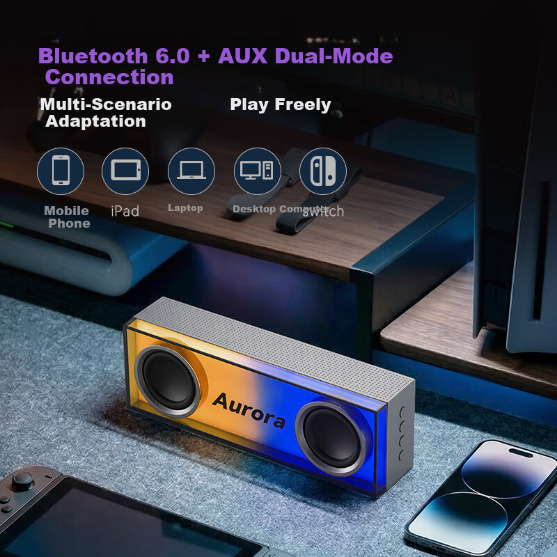 EDIFIER HECATE Light Cooling Compact Gaming Desktop Bluetooth 6.0 Wireless Portable Multimedia Laptop Home Desktop Speaker with RGB Lighting Gray