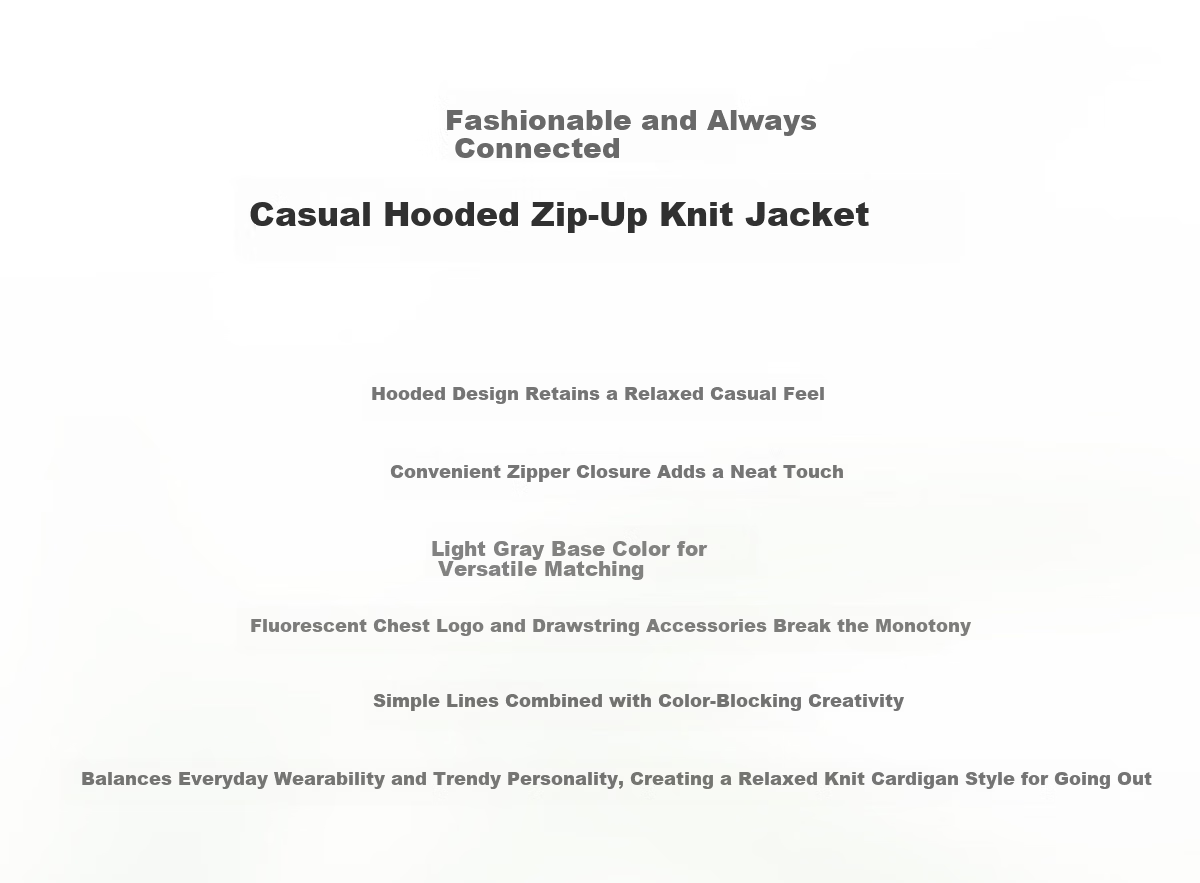 Chushen Spring Autumn Women's Short Jacket Fashion Hooded Casual Knit Cardigan Sweater S53D094 17