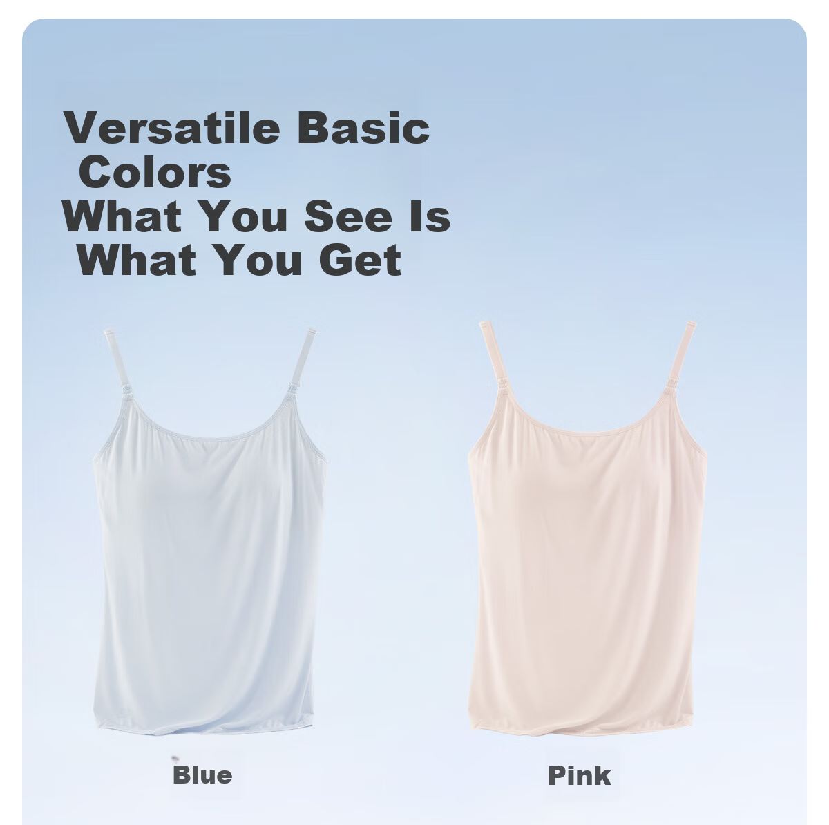 JOYNCLEON Nursing Camisole Summer Thin Breast Pad Bra-Free Innerwear Pink XXL Jbr185167 26