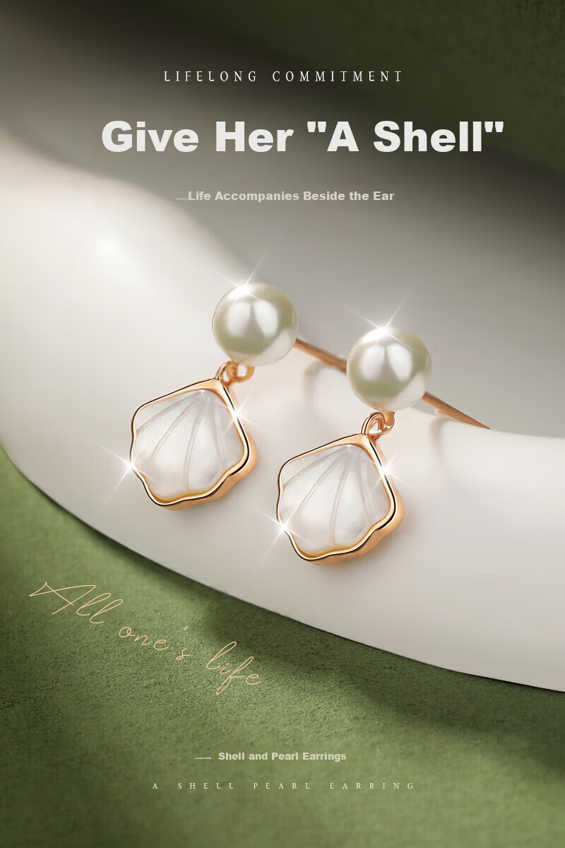 Grace Girl Yibeizi Natural Pearl Stud Earrings for Women, Jewelry Accessory, Anniversary Birthday Gift for Girlfriend Or Wife 1