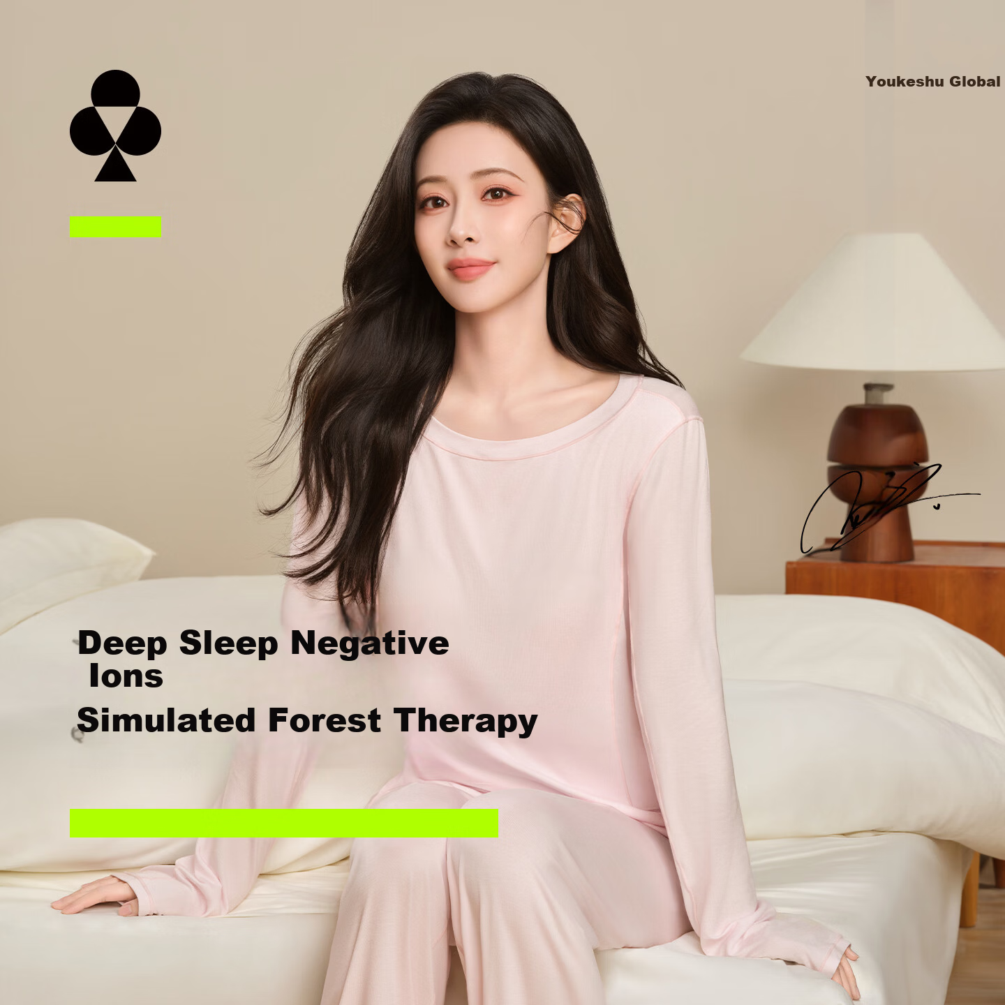 Youkeshu [Meng Ziyi Same Style] Sen Modal Summer Long Sleeve Cool Chest Pad Pajama Set for Women and Men