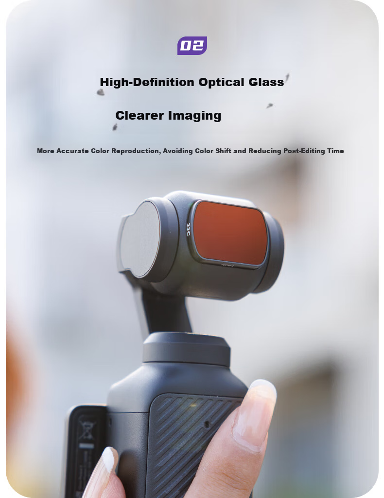 JJC DJI Pocket 4 Filter Kit Compatible with Pocket 3 CPL Polarizer Adjustable ND Neutral Density Soft Black Filter Accessories 4