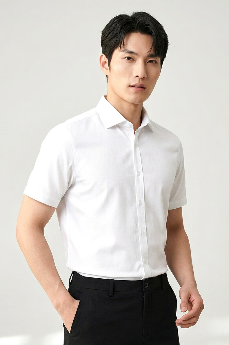 G2000 Men's 2026 Spring Summer Commuter Short Sleeve Shirt Quick-Dry Wrinkle-Free Anti-Static Mall Edition 2