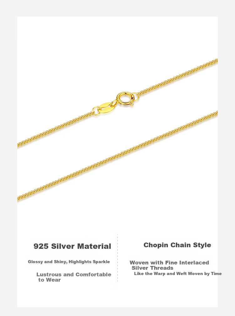 Mingzuan International Chopin Chain Silver Necklace for Women Simple Silver Clavicle Chain Daily Versatile Minimalist Necklace Birthday Gift for Girlfriend 2