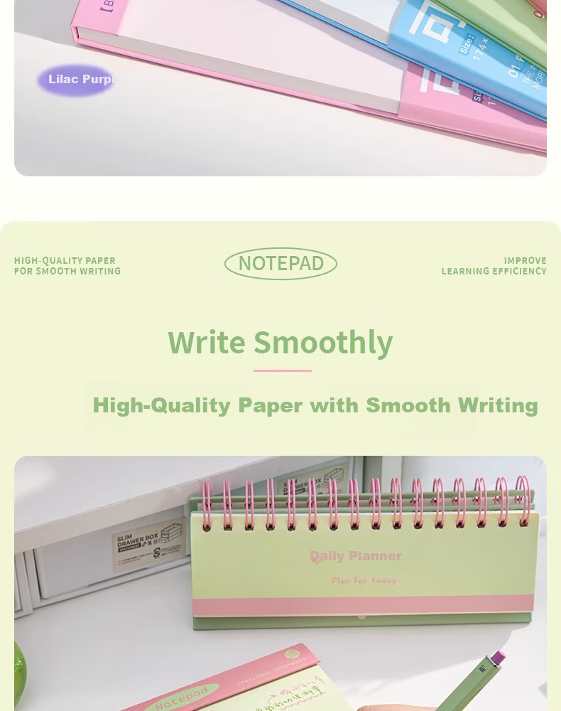 Sannianerban Microfiber Color-Block Tear-Off Notebook, 100 Sheets, High-Quality Sticky Notes, Non-Adhesive Memo Pad, Student Learning Notebook, Record Book, Xizi Blue 4