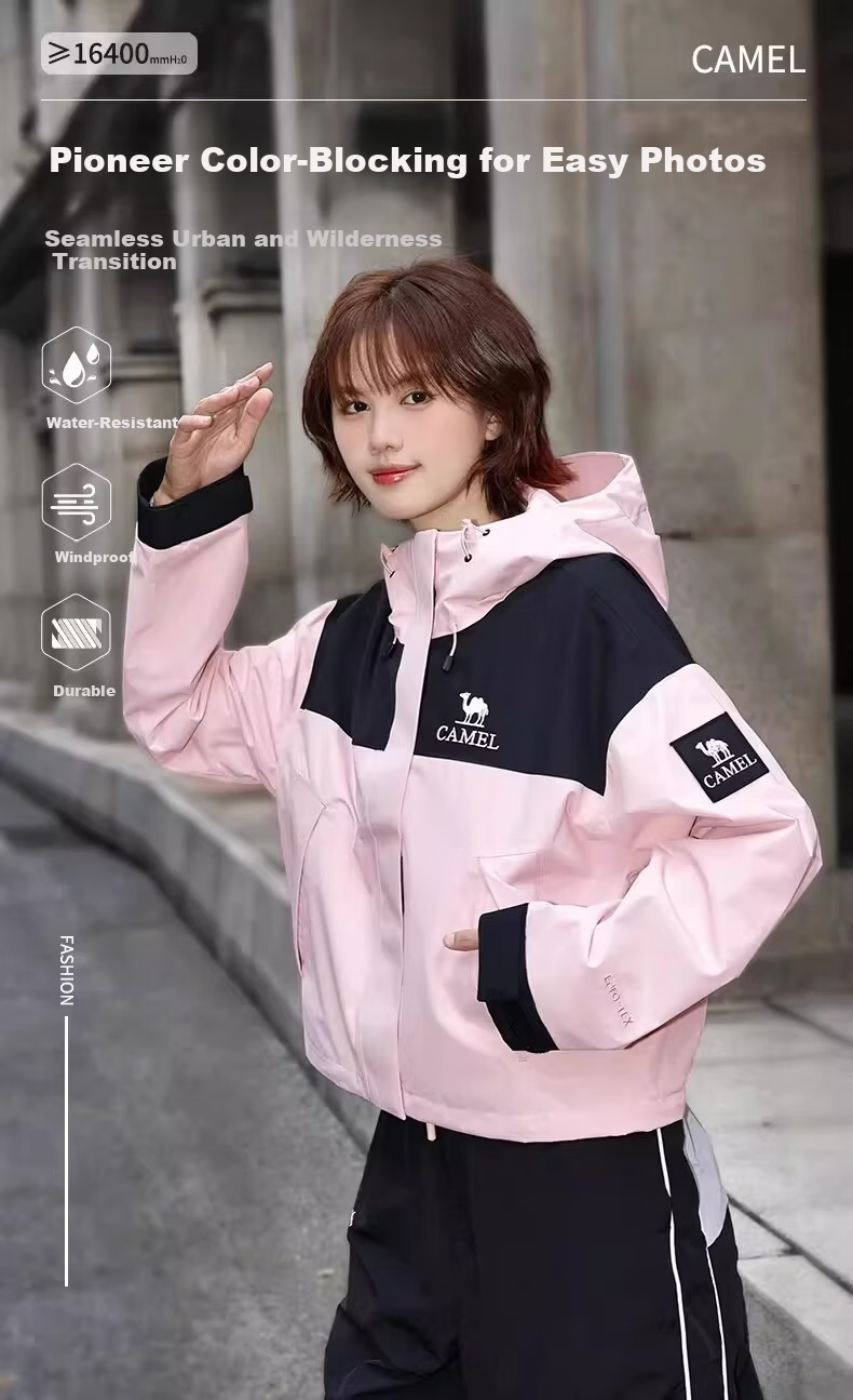CAMEL [Three-Proof] Outdoor Single-Layer Waterproof Jacket Unisex New Lightweight Mountaineering Coat 1