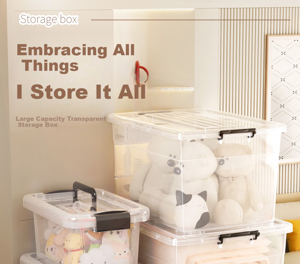 Cetomo Transparent Large Storage Box with Handle 17L 33.5x24.5x20.5cm 1 Piece 1