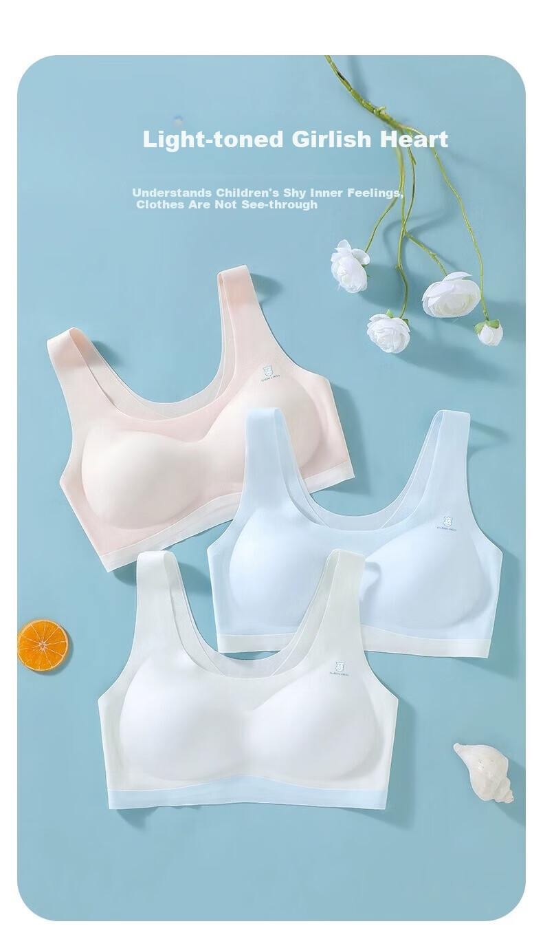 Urban Beauty 2-Piece Spring Summer Girls' Seamless Sports Bra Vest for Teens and Adolescents 10