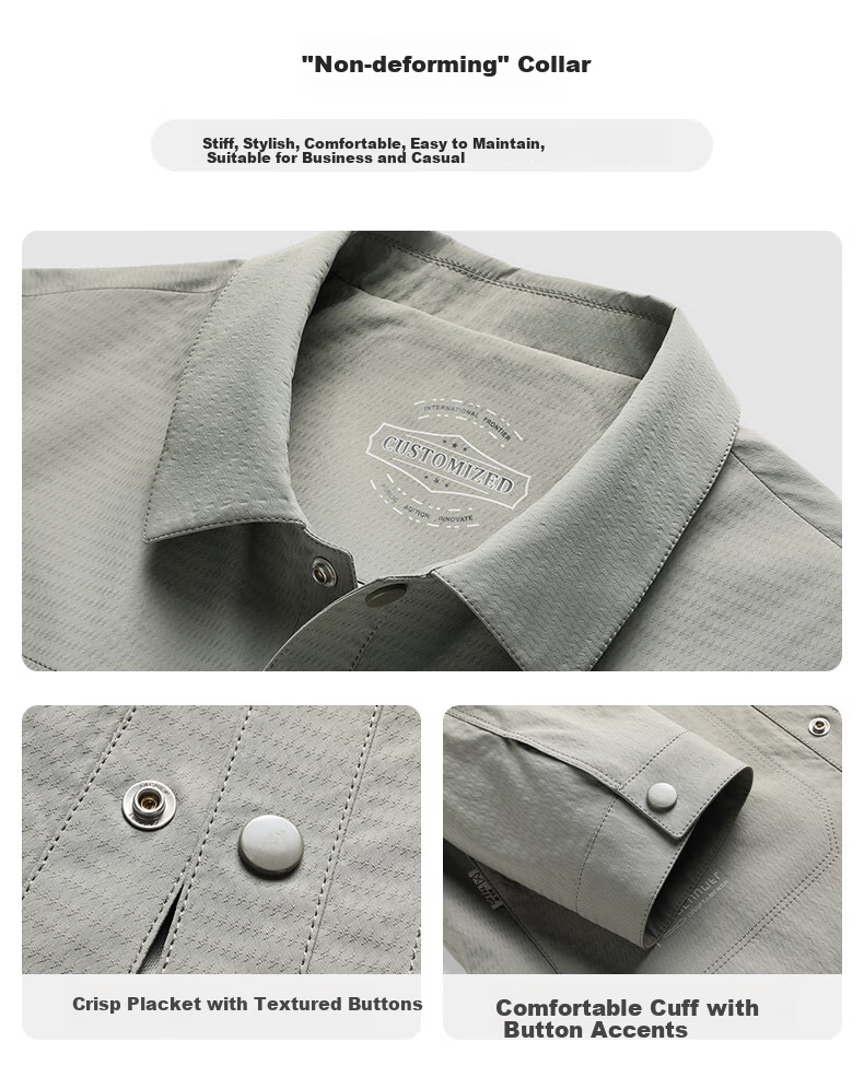 Shanshan Anti-Wrinkle Men's Spring Autumn Lapel Business Casual Jacket Workwear Coat for Middle-aged and Young Men 2