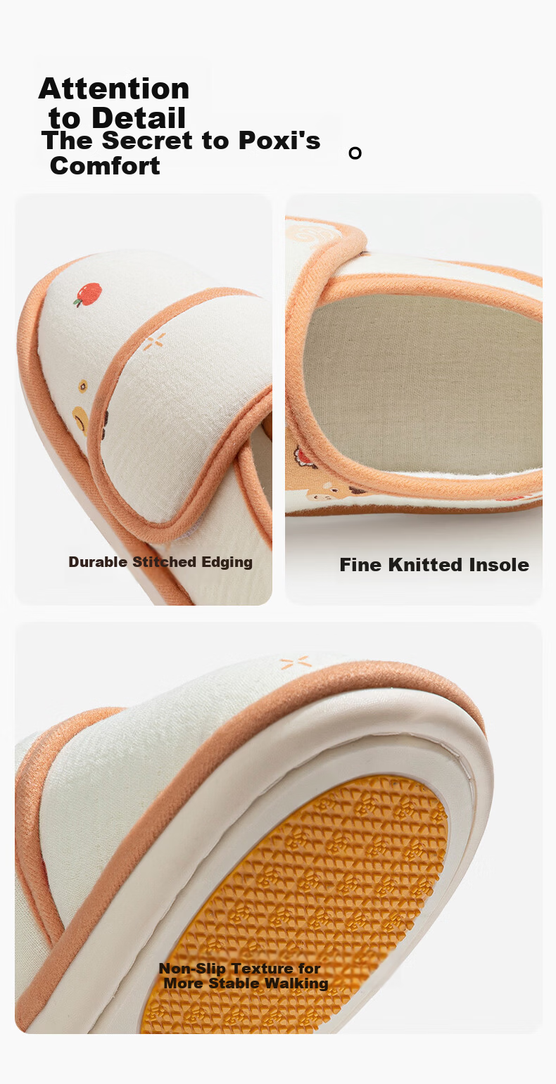 Puxi Maternity Postpartum Shoes Spring Summer Closed Heel Thin Non-slip Odor-resistant Skin-friendly Comfortable Closed Toe Slippers Orange White Size 40-41 11