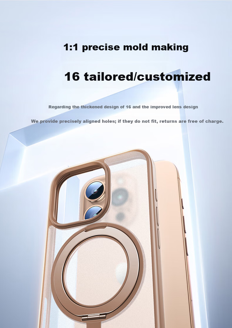 UGREEN 360° Invisible Magnetic Stand Case for iPhone 16 Pro, Matte Anti-Yellowing, Airbag Shockproof, Anti-Fingerprint Protective Cover 21