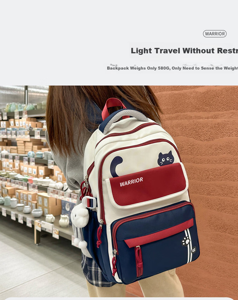 Warrior Backpack for Middle School And High School Girls, Large Capacity Stylish 2025 New Model Lightweight Laptop Backpack for College Students 9