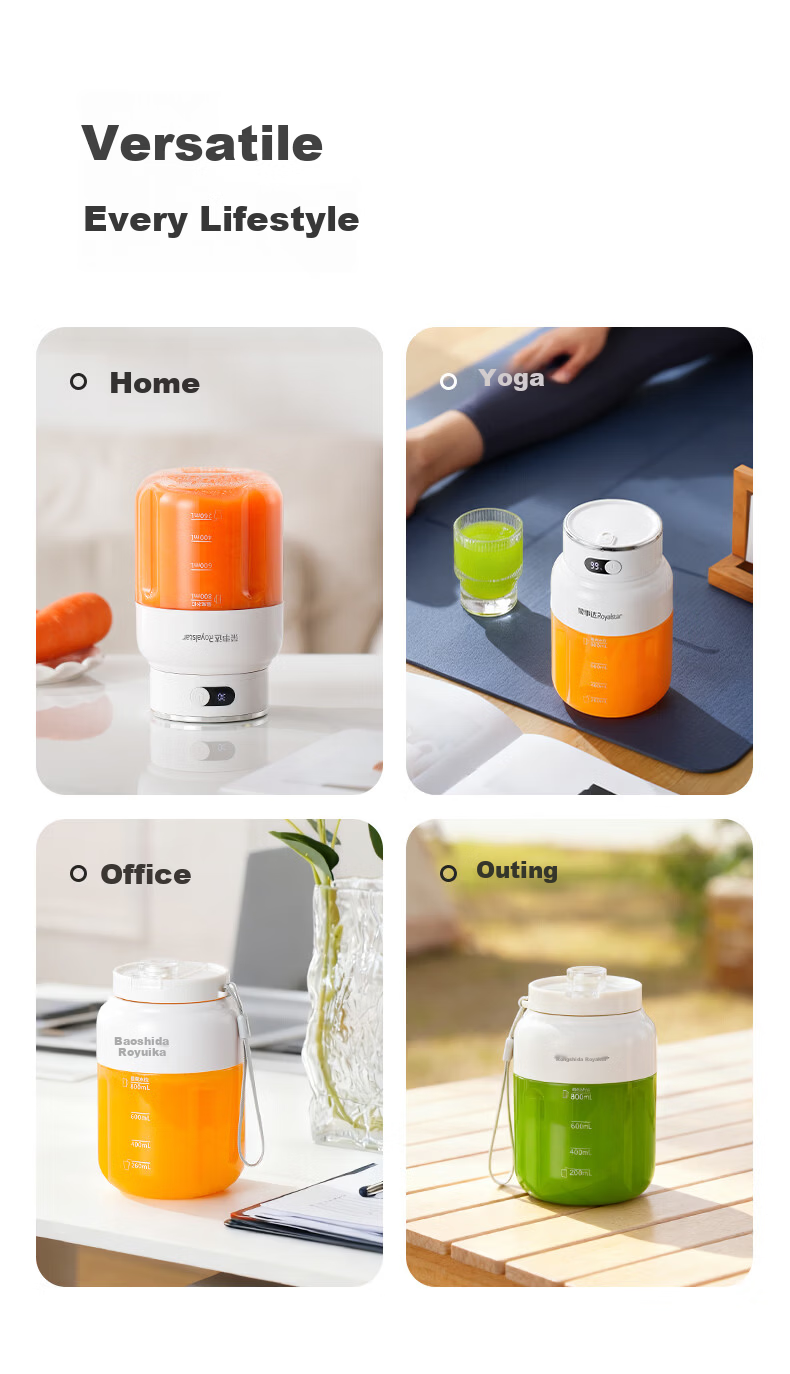 Royalstar Large Capacity Wireless Portable Juicer Multifunctional Juice Blender Ice Crushing Milkshake Fruit and Vegetable Cup Digital Display Direct Drinking 1200ML RZ-80PY1 11