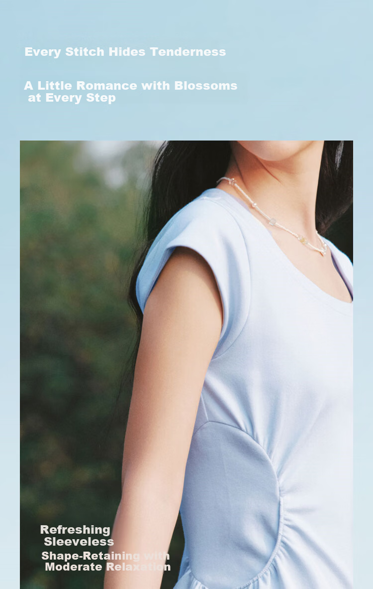 Semir Women's Summer Dress U-Neck Solid Color Pleated Short Sleeve Short Skirt 2026 Minimalist Design 109326114005 13
