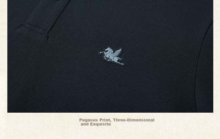 HLA Short-Sleeve Polo Shirt for Men, New Pegasus Print, Cool-Feeling Short Sleeves for Men in Summer 11