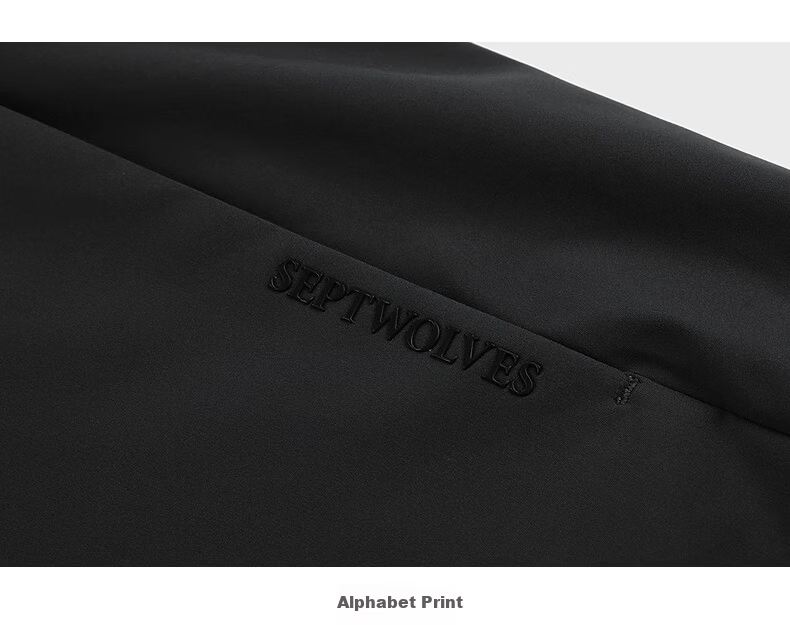 Seven Wolves [Three-proof Thin Fleece] Men's Jacket Spring Autumn Windproof Stand Collar Casual Men's Outerwear Black 4XL (190) 11