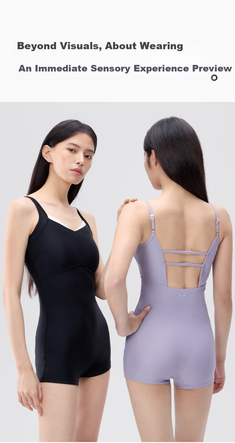 Keep Women's One-Piece Square-Leg High-End Casual Slimming Swimsuit 972 Black M 2