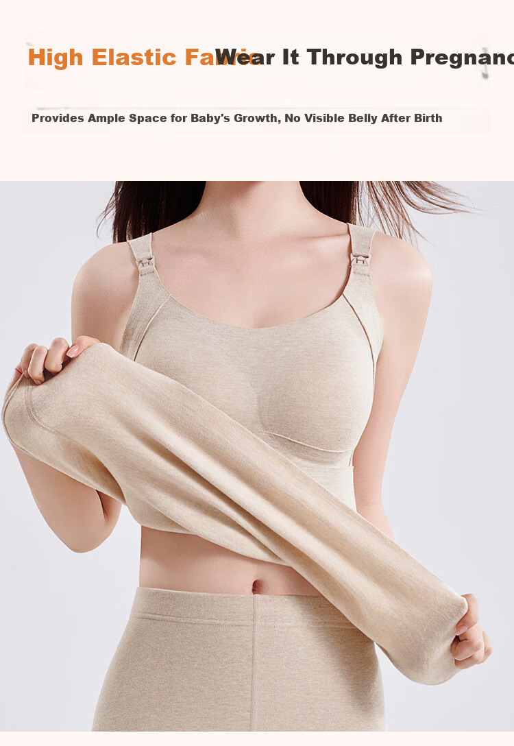 Ordifen Postpartum Nursing Support Anti-Sagging Plus Size Fleece Lined Maternity Breastfeeding Vest with Chest Pads Imitation German Velvet 9